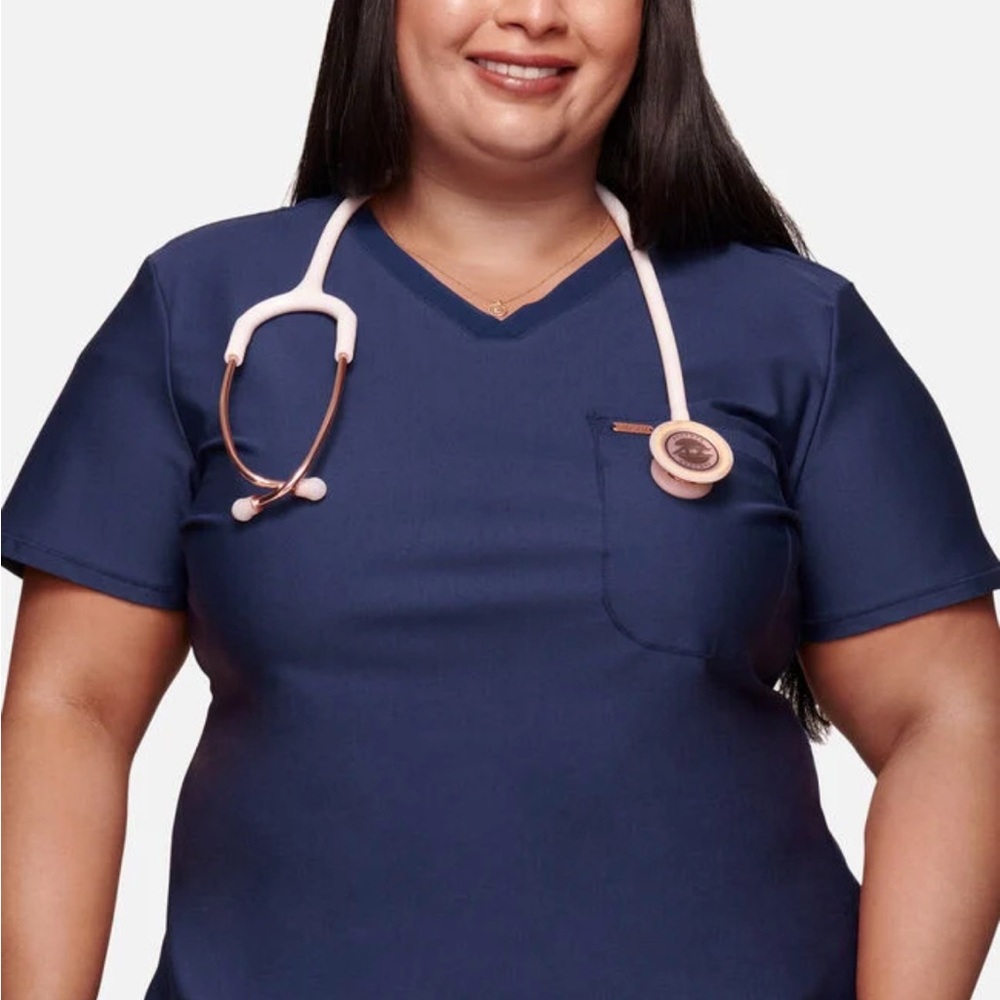 FORM by Cherokee Women's Tuck-In Knit Mesh V-Neck Scrub Top -Size Medium - Picture 4 of 9